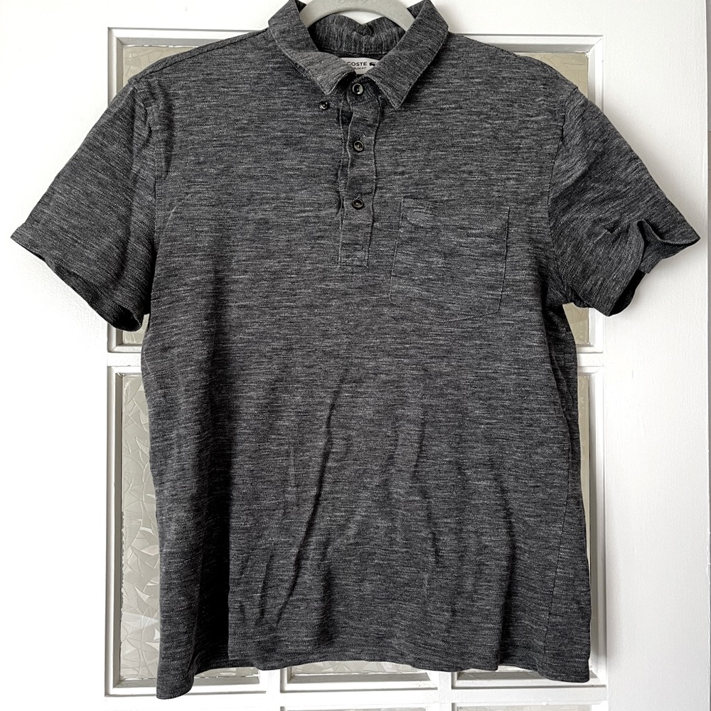 Lacoste Italian Yarn Slim Fit Size S Grey Polo